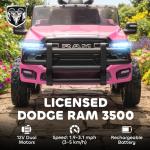 Qaba Pink Dodge RAM 3500 Kids Ride-On Car