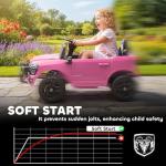 Qaba Pink Dodge RAM 3500 Kids Ride-On Car