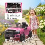 Qaba Pink Dodge RAM 3500 Kids Ride-On Car