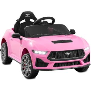 12V Ford Mustang Electric Ride On Car - Pink
