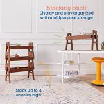 ECR4Kids Adjustable Stacking Bookcase - Dark Walnut