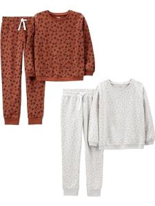 Carter's 4-Piece Girls' Sweatshirt Set, Animal Print