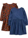 Carter's Girls' 2-Pack Long-Sleeve Dresses