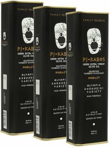P.J. KABOS Robust Greek Extra Virgin Olive Oil 3-Pack
