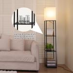 Modern Floor Lamp with Shelves and Color Bulb