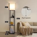 Modern Floor Lamp with Shelves and Color Bulb