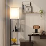 Modern Floor Lamp with Shelves and Color Bulb