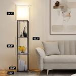 Modern Floor Lamp with Shelves and Color Bulb