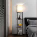 Modern Floor Lamp with Shelves and Color Bulb
