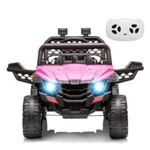 12V Pink Electric UTV Ride-On Toy for Kids