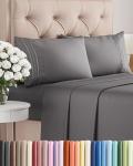 Queen Size Cooling 4-Piece Sheet Set - Dark Grey