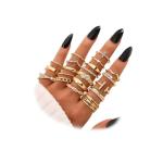 KISS WIFE Gold Silver Stackable Knuckle Rings Set