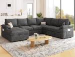 108-Inch U-Shaped Sleeper Sofa with Storage