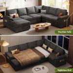 108-Inch U-Shaped Sleeper Sofa with Storage