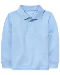Children's Place Boys Long Sleeve Polo Shirt, Large