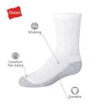 Hanes Boys Double Tough Cushioned Crew Socks 12-Pack
