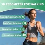 3D Step Counter Pedometer with Clip & Lanyard