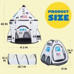 JOYIN White Rocket Ship Play Tent with Tunnel
