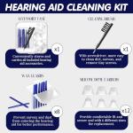 Wovnet Hearing Amplifier Accessories Kit, Compatible with Audien Hearing Amplifier Cleaning Tools, Includes 6 Sizes Silicone Dome, Cleaning Brush and Screwdriver, Wax Guards, Carrying Case(8 Pcs)