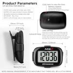 AVTREK 3D Clip-On LED Pedometer for Walking