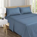 Luxury Cotton Queen Bed Sheet Set - Blue