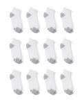 Hanes Boys Extra Durable White Ankle Socks, 12 Pack