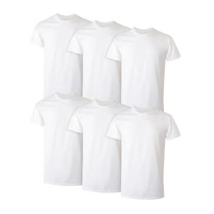 Hanes Men's Moisture-Wicking Cotton Crew Tee 6-Pack