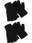 Satinior 2 Pairs Knit Fingerless Winter Gloves