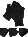 Satinior 2 Pairs Knit Fingerless Winter Gloves