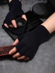 Satinior 2 Pairs Knit Fingerless Winter Gloves