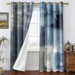Dusty Blue Geometric Curtains - 2 Panel Set