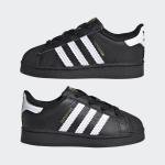 adidas Originals boys Superstar Sneaker, Black/White/Black, 9 Toddler US