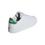 adidas Unisex-Kids Advantage Base 2.0, White/White/Green, 3.5