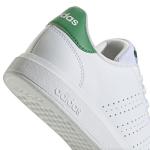 adidas Unisex-Kids Advantage Base 2.0, White/White/Green, 3.5