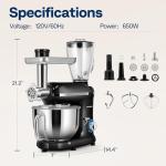 VIVOHOME 3-in-1 Stand Mixer with 6 Quart Bowl