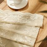 Beige Lace Sheer Curtains 72 Inch - 2 Panels
