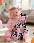 17-Inch Realistic Baby Doll with Cow Outfit