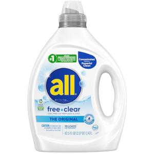 All Free Clear Liquid Laundry Detergent, 82.5oz