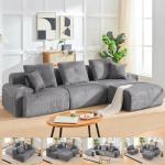 Modern L-Shaped 105 Inch Modular Couch with Cup Holders