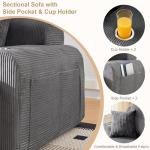 Modern L-Shaped 105 Inch Modular Couch with Cup Holders