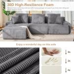 Modern L-Shaped 105 Inch Modular Couch with Cup Holders