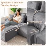 Modern L-Shaped 105 Inch Modular Couch with Cup Holders