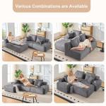 Modern L-Shaped 105 Inch Modular Couch with Cup Holders