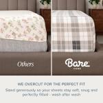 Bare Home Flannel Sheet Set 100% Cotton, Velvety Soft Heavyweight - Double Brushed Flannel - Deep Pocket (King, White)