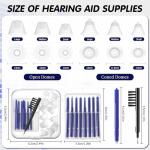 Wovnet Hearing Amplifier Accessories Kit, Compatible with Audien Hearing Amplifier Cleaning Tools, Includes 6 Sizes Silicone Dome, Cleaning Brush and Screwdriver, Wax Guards, Carrying Case(16 Pcs)