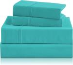 CozySmile Breathable Cooling Full Sheet Set - Hotel Luxury 4 Piece Deep Pocket Sheets for Full Size Bed, Fits 16" Mattress, Easy Care Wrinkle Free Bedding Sheet and Pillowcase Set, Turquoise