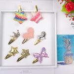Butterfly and Heart Metal Hair Clips for Girls