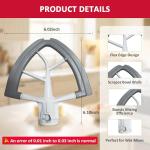 Flex Edge Beater for KitchenAid 4.5/5 Qt Tilt-Head Stand Mixer – Auto-Scrape Silicone Paddle, Dishwasher Safe, Flexible Silicone Edges Bowl Scraper For Kitchen Aid Accessories and Attachments (Grey)