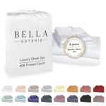 Bella Coterie Luxury Bamboo Viscose King Size Sheet Set | 100% Organically Grown | Ultra Soft | Cooling for Hot Sleepers | 18" Deep Pocket [White]