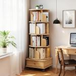 Rotating 360° Spinning Bookshelf Tower for Home